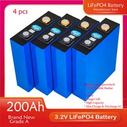 4PCS 3.2V 202AH LIFEPO4 BATTERING DIY 48V 200AH 24V 12V Oplaadbaar bateria -pakket voor EV RV Solar Energy Storage System No Tax