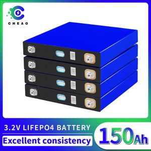 4 pièces 3.2V Lifepo4 150Ah batterie recyclage en profondeur LiFePo4 batterie pour bricolage système de sauvegarde RV Golf chariot Yacht chariot élévateur ue US sans taxe