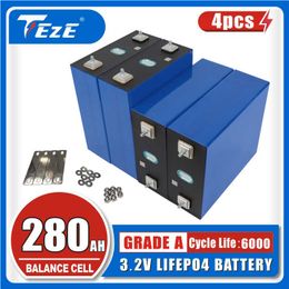 Batería LifePo4 de 3,2 V, 4 Uds., 200Ah, 280Ah, 310Ah, grado A, ciclo 6000, bricolaje, 12V, 24V, batería recargable para caravana, coche, barcos, libre de impuestos de la UE