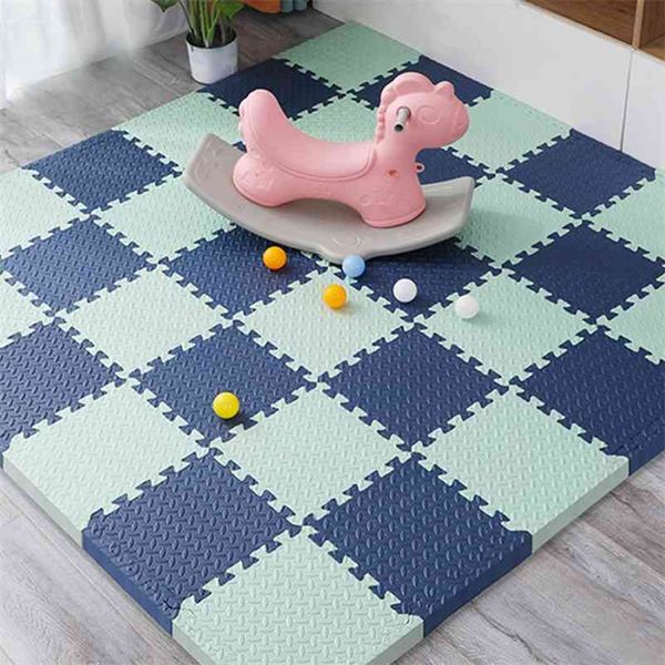 4pcs 30x30cm 1-2.5cm d'épaisseur EVA mousse enfants puzzle tapis de jeu salon plancher enfants tapis de jeu pour bébé ramper coussin anti-dérapant 210402