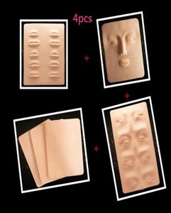 4pcs 3D Tatouage Pratique Skin Eyes Lip Eyebrow Pratique Skin pour l'apprenant Utilisation de maquillage permanent Pratique Skin1048334