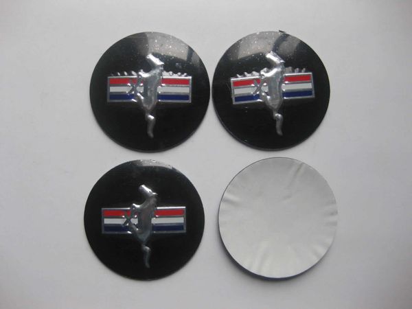 4pcs 55mm Wheel Center Hub Caps Running Horse Emblem Badge Sticker pour Mustang