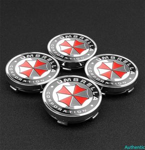 4pcs 56/60 mm Centro de ruedas de automóvil Capas Umbrella Corporation Badge Emblem Sticker Decal para BMW Audi Kia Ford Suzuki Lada9217680