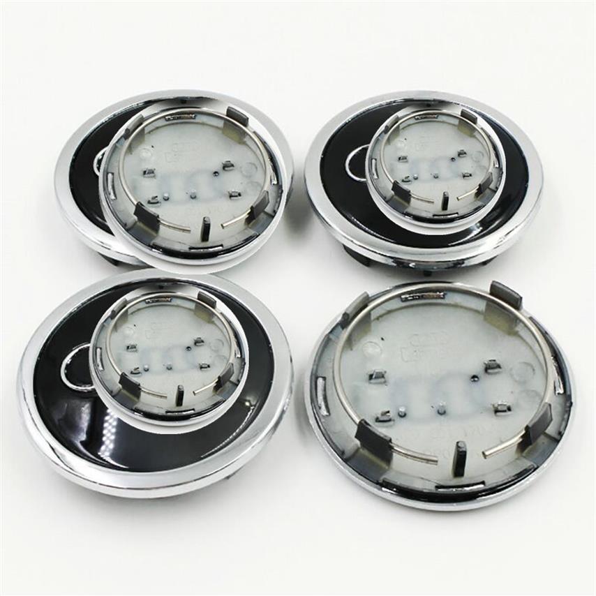 4 peças de capas de cubo de roda de 77 mm tampa central ABS preto prata tampas de cubo especiais para Q7285M