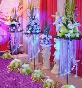 Vase à fleurs en forme de torsion, support doré et argenté, centre de Table de mariage, plomb de route en cristal pour décoration de fête, 80cm, 4 pièces