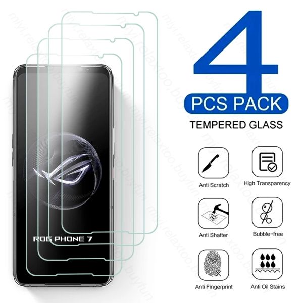 4pcs 9h Verre trempée premium pour ASUS ROG Téléphone 7 Ultimate Téléphone7 5G 6.78 