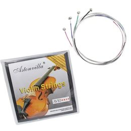 4PCS Een set vioolreeksen e-a-d-g stalen kern nikkel zilver wond prachtige snelteken muziekinstrument onderdelen accessoires