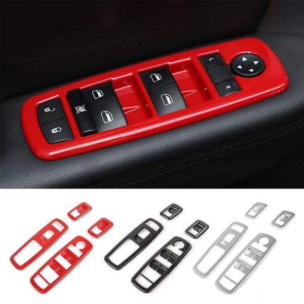 Panneau de commutateur de lève-vitre ABS, 4 pièces, capots de bordure, pour Dodge RAM 2010 +, accessoires d'intérieur automobile