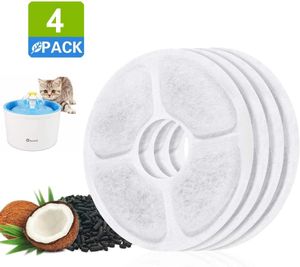 4 pièces filtre à charbon actif pour chat chien fontaine distributeur d'eau remplacement Machine à boire accessoires de base