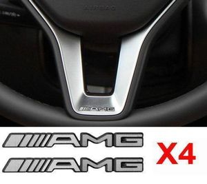 Autocollant de volant AMG en alliage d'aluminium, 4 pièces, Badge Logo emblème S66 7935597