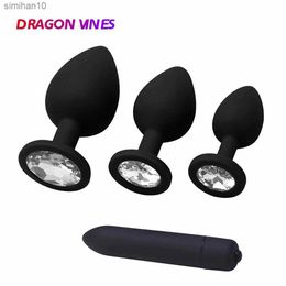 4pcs anal plugs Set Sex Toys for Women Butt Butt Butt Prig Silicone Prostate Massage Vibrator Anal Toy pour adulte Gay Woman Vagin L230518
