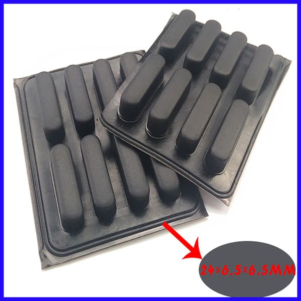 4 piezas Anti-slip negros auto adhesivos silicona ovalado pies de goma de la portátiles teclados calculadores monitores de almohadillas antideslizantes