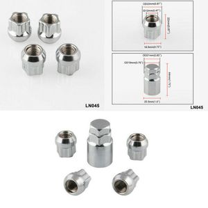 4 stks Anti-diefstal M12 x 1,5 Chroom Stalen Auto Wiel Nuts Lug Schroefvergrendeling met Sleutel