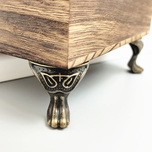 4pcs Boîte en laiton antique coffre en bois d'armoire décorative Pied Digne Coin Protecteur Artisanat pour meubles pour meubles