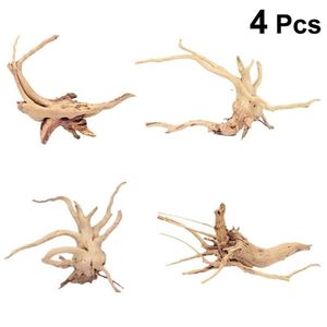 4PCS Aquarium Decoraties Natural Branch Driftwood voor vissentankdecoratie ornamenten Y200922266JJ