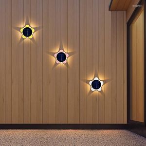 4 pièces automatique capteur de lumière solaire fleur de prunier applique LED porche lumières extérieur étanche sans fil cour décor éclairage