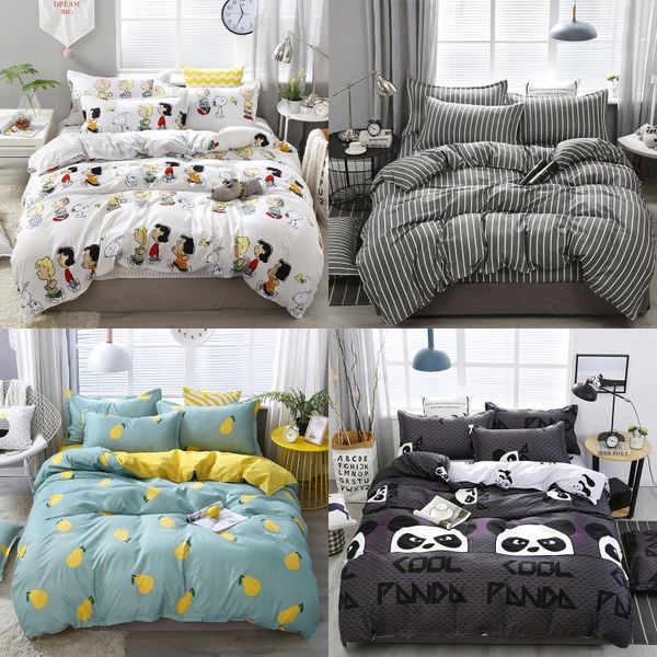 4 unids ropa de cama conjunto de algodón super king duvet cover set moda hoja de cama gris poliéster duvet cover king size juegos de cama de lujo 97 v2