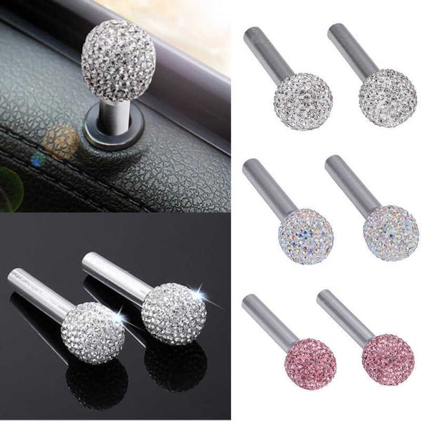 4 pièces Bling Cystal Auto intérieur porte serrure bouton goupilles tige couverture universel s'adapte 4.5mm trou strass Bling voiture accessoires