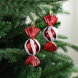 4 stks/doos DIY Kerst Snoep Ornamenten Kleurrijke Kerstboom Snoep Hangers Xtmas Glitter Hang Snoep Ornamenten Met Ketting