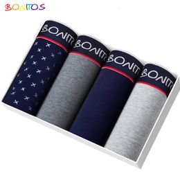 4pcs Boxer Shorts pour hommes Homme Underpants Boxershorts sous-vêtements pour homme Cotton Male Couple sexy Set Set Calecon Lot Soft Box 240412