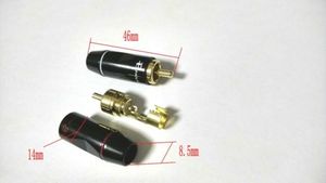 4 piezas de latón RCA enchufe Audio Video adaptador soldadura
