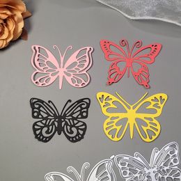 4pcs papillon bricolage papier cutting carte-cadeau de salutation en métal couple la carte d'album de bossinage
