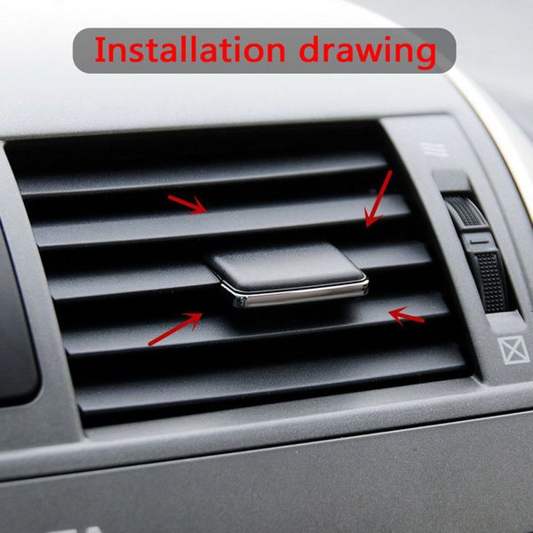 4pcs Clips d'aération de voiture Clips beige / climatisation noire Ajustement des feuilles de la feuille de décoration accessoires de voiture Pièces intérieures pour Toyota Corolla