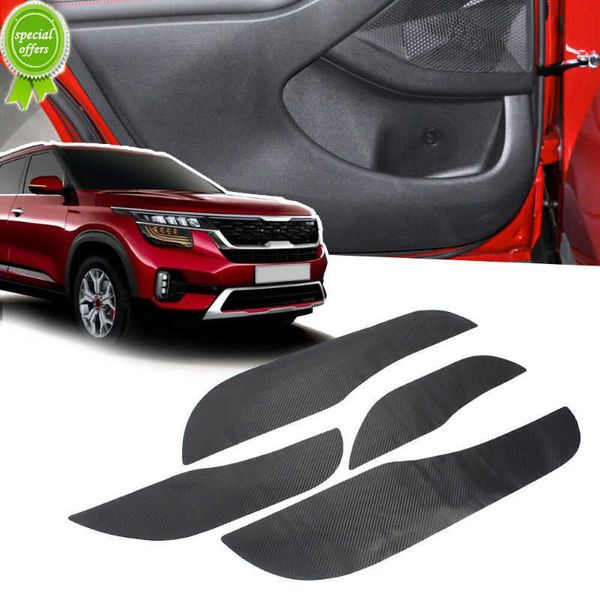4 pièces voiture porte Anti coup de pied Protection couvre porte intérieure de voiture Anti coup de pied panneau couverture garnitures accessoires pour Kia Seltos 2020-2022