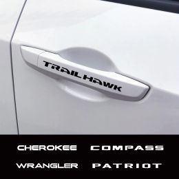 4 -stks Auto -deurgreepstickers voor Jeep Wrangler Cherokee Compass Patriot Trail Hawk Rubicon Liberty Commander Auto Accessories