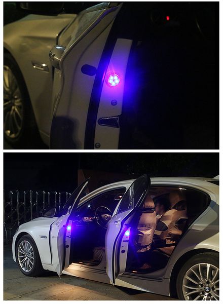 Luz de advertencia de puerta de coche, lámpara de advertencia de apertura LED, luz Flash de seguridad, luz de señal Universal anticolisión inalámbrica, 4 Uds.