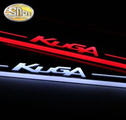 Seuil de porte de voiture LED pour Kuga 2013 2014 2015, 4 pièces, acrylique Ultra-fin, coulant, lumière de bienvenue, plaque de protection, pédale 4593000