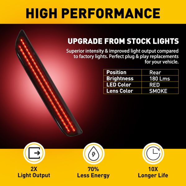 4PCS Car LED LED LIGHTERS LEATS FORD MUSTANG 2011 2011 2012 2013 2014 ARRER AMBER AMBER RED LED LAMARKER LAMPS 12V