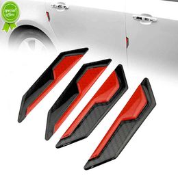 4 pièces voiture côté porte bord protecteur autocollants avertissement anti-rayures bandes réfléchissantes décalcomanie en Fiber de carbone Style voiture décor accessoires