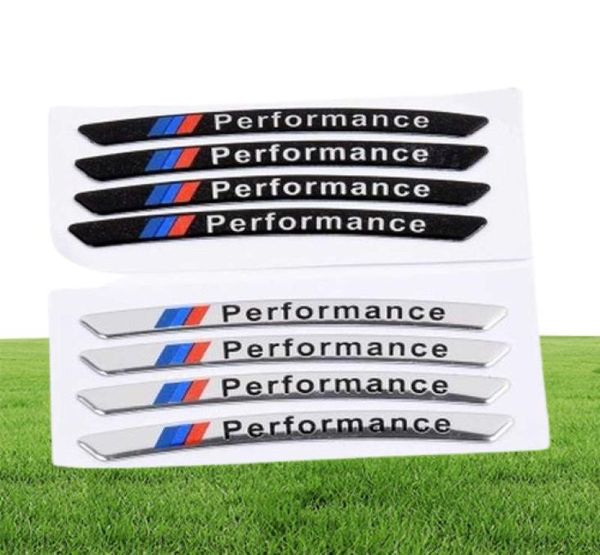 4PCS Car Wheel Sticker Performance Performance M Déscalants pour BMW E46 E90 E60 E39 E36 F30 F10 F20 X5 E70 E53 M G30 E91 E34 F31 E30 E927516801