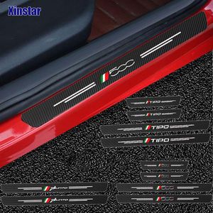 4 stks Koolstofvezel Auto Dorpels Guards Sticker Voor Fiat Panda 500 500x 500l TIPO PUNTO256q