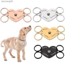 4 stks Kat Hond ID Tags Aangepaste Gratis Graveren met Naam Gepersonaliseerde Halsband Huisdier Naam Plaat Ketting Kraag Puppy Accessoire L230620