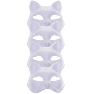 4pcs Masques de chat Masque d'Halloween Prop Cosplay Party Stage Performance Masque vierge