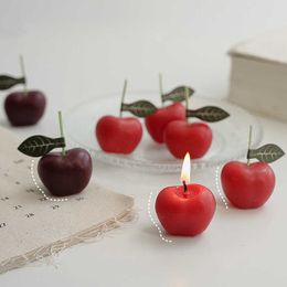 4 Uds. Vela perfumada de aromaterapia creativa de cereza para accesorios de fotos decoración del hogar R230302
