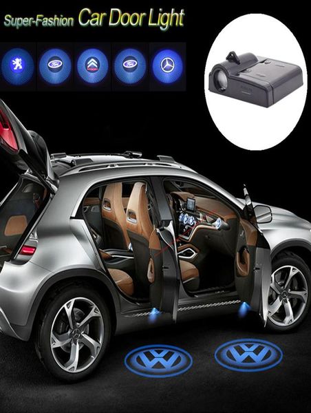 4pcs Cooleeon Wireless Car Brands Logo 3D Projecteur Laser Bulbe Porte de voiture Lumière de bienvenue Auto Courtsy Courtelley LED Decoration Lights 2034144