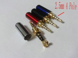 4 pièces cuivre 2.5mm 4 pôles mâle réparation écouteurs prise connecteur soudure bricolage