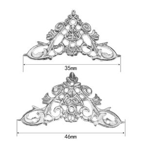 4pcs protectores de esquina decorativa 35*35 mm/46*46 mm Joyería de joyería Decoración del álbum Fees de muebles de pierna corchetes con uñas