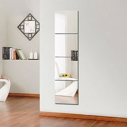 4 pièces décoratif auto-adhésif 3D carrelage mur mosaïque effet miroir chambre carré décoration bricolage autocollants 30x30 cm Y200103252K