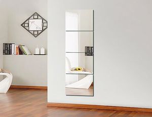 4pcs décoratif auto-adhésif 3d tuile mur mosaïque miroir effet pièce carrée bricolage des autocollants de décoration intérieure 30x30cm y2001034818976