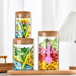 Grandes bouteilles en verre Transparent, Tubes avec bouchon en liège, pots à épices, bouteilles de stockage pour faveurs de mariage, diamètre 78mm, 750ml/1000ml, 4 pièces