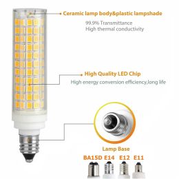 4PCS Dimbable LED -lamp 15W BA15D E11 E12 E14 136 LEDS SMD 2835 CERAMIEK MAARBELIMEN VERVANGEN 100W HALOGEN LAMPEN 110V Home Lighting