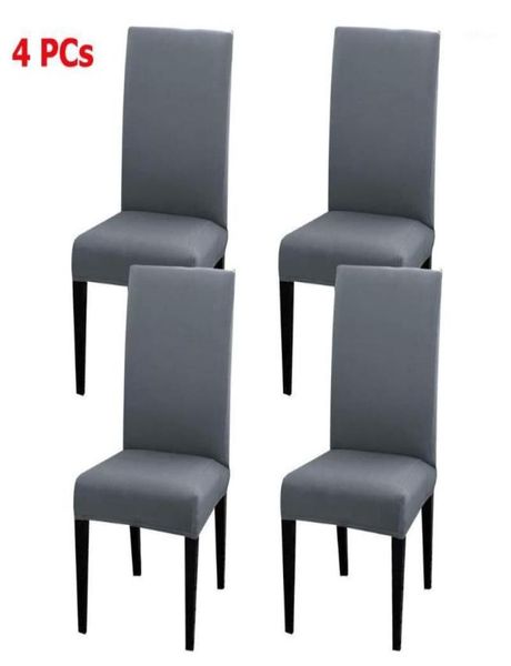 Couverture de chaise de salle à manger 4pcs Améliorable Polyester Elastic Scover Protector Stretch For Kitchen El Banquet Couvertures de siège6420927