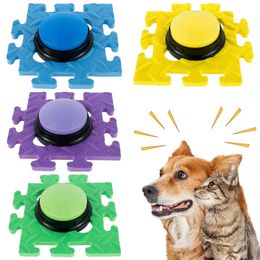 4 pièces bouton de conversation de chien boutons d'entraînement enregistrables pour chiens parlant buzzer de chien avec coussinet antidérapant enregistrement vocal de 30 secondes 240311