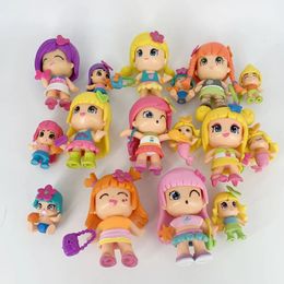 4PCS DoubleFace Pinypon Gilrs4pcs Little Baby Action Figure Dolls voor kinderen DIY Cartoon Detachable Figuras Toys Kerstcadeau 240411