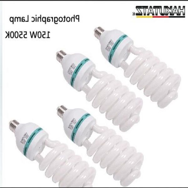 Envío gratuito 4 unids E27 5500K CFL Fotografía Iluminación Video Bombilla Luz diurna equilibrada E27 5500k Ahorro de energía Lámpara fluorescente estudio fotográfico Dkpt