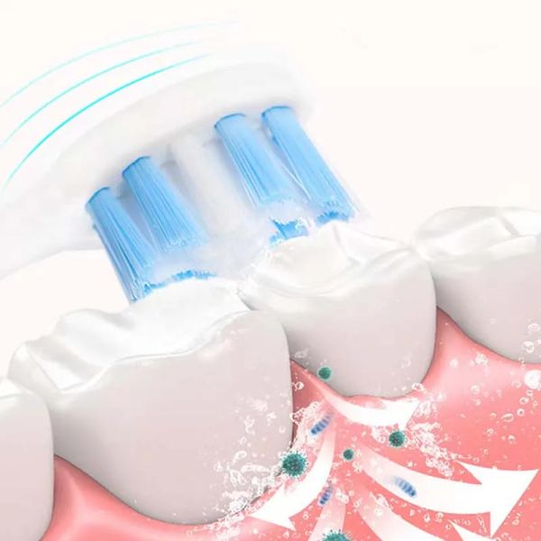 4pcs Brosse à dents électrique Remplacement de la tête en profondeur Tofs dentaire Soft Dupont Hristles compatible avec Philips Sonicare Oral Care